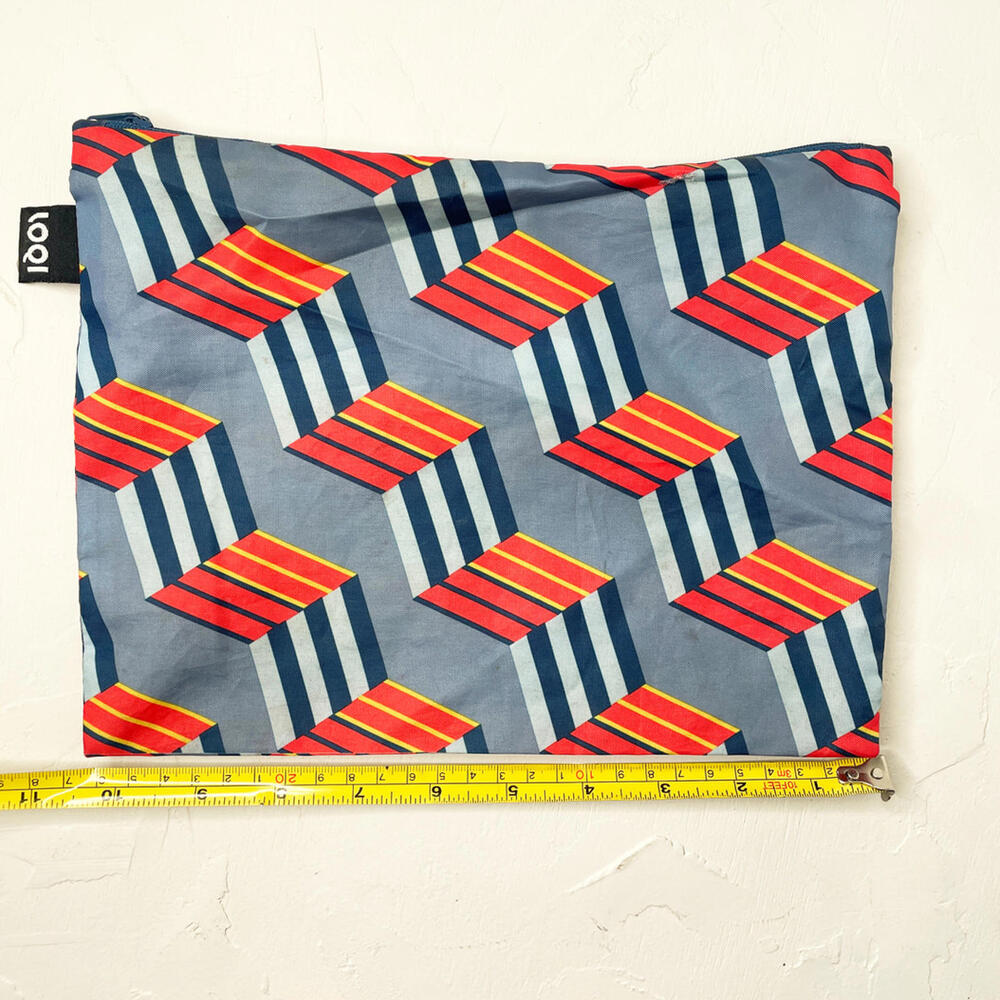 LOQI Set of 3 Colorful Geometric Patterned Pouches - Picture 5 of 7